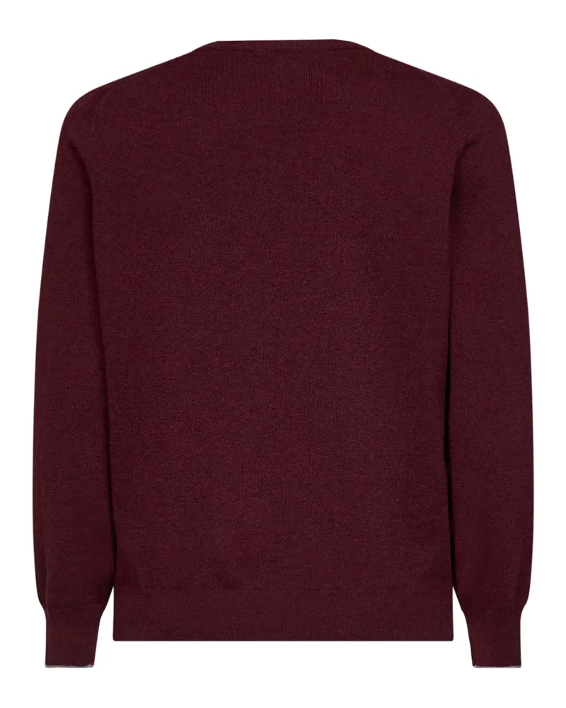 Brunello Cucinelli Men's Cashmere Crewneck Sweater Bordeaux Bordeaux