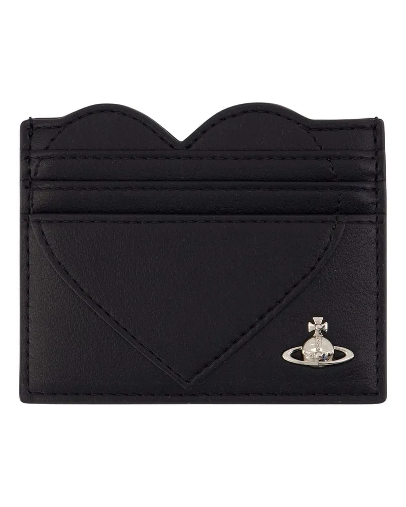 Vivienne Westwood Heart-Embossed Synthetic Card Case — Black Black