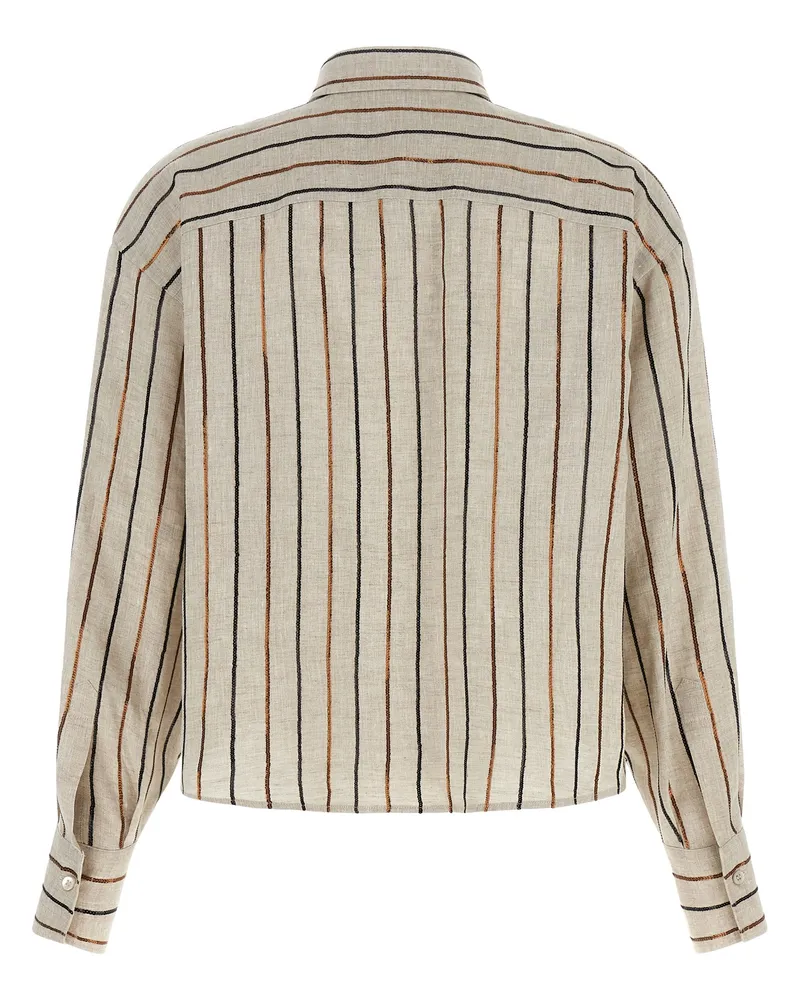 Brunello Cucinelli Women's Beige Linen Blouse Beige