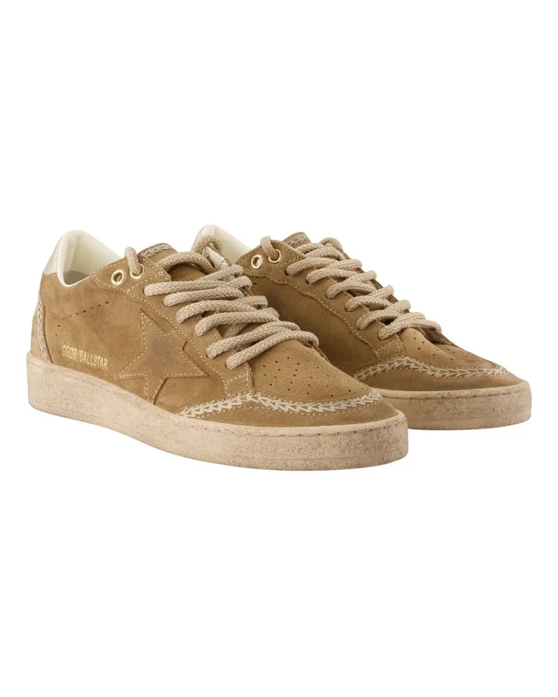 Golden Goose Women's Ballstar Sneakers -  Leather Brown Calfskin Shoes Brown