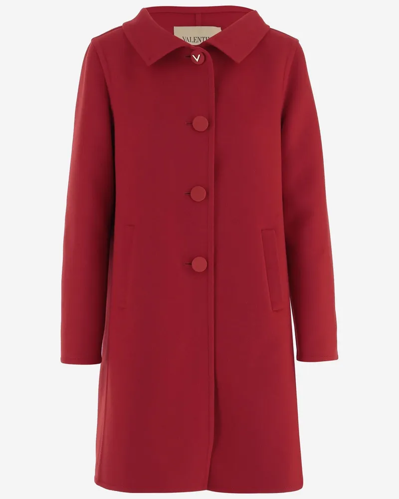 Valentino Garavani Women's Coat Wool And Cashmere Red Red