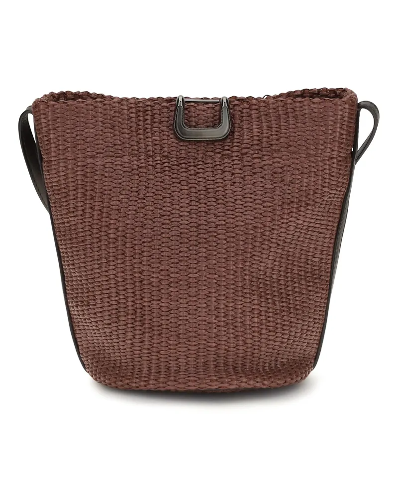 Brunello Cucinelli Women's Bucket Bag Sartorial Small Raffia Garnet Cotton Garnet