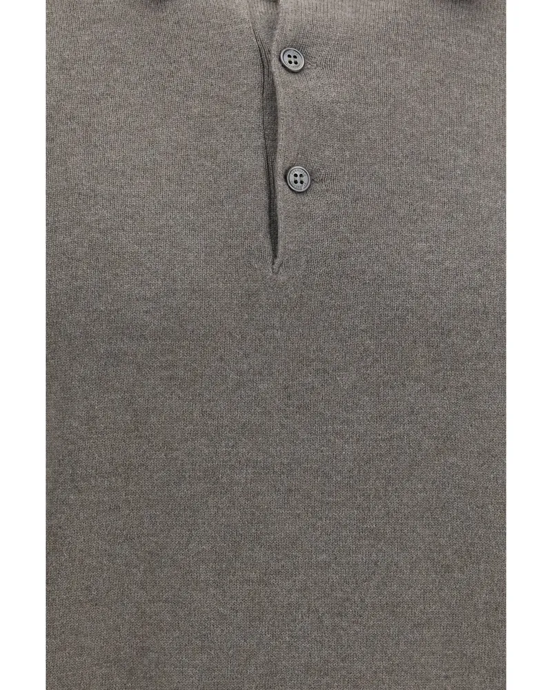 Brunello Cucinelli Cashmere Polo — Gray Gray