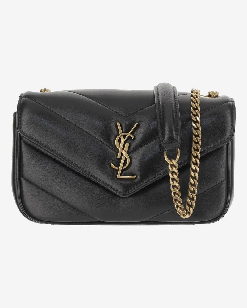 Saint Laurent Women's Shoulder Bag Loulou Mini Leather Black Lambskin Black