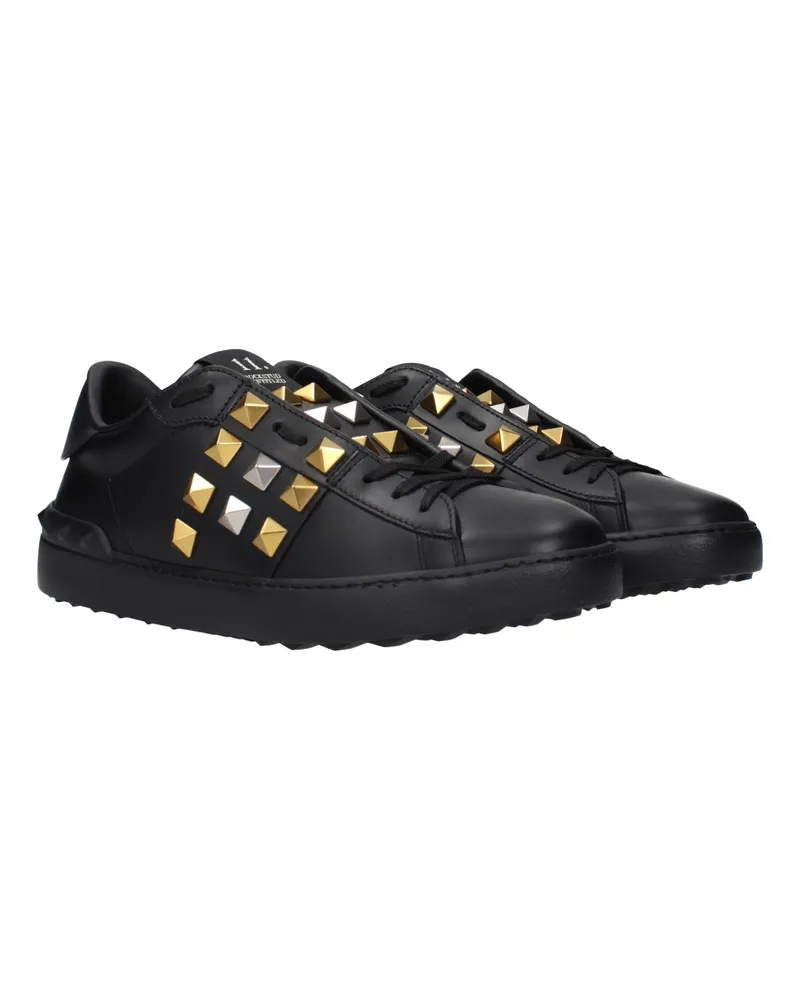 Valentino Garavani Men's Black Leather Sneakers Black