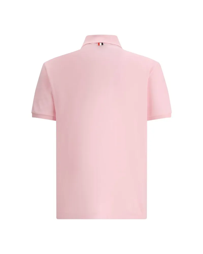 Thom Browne Men's Multicolor Cotton Polo Shirt Pink