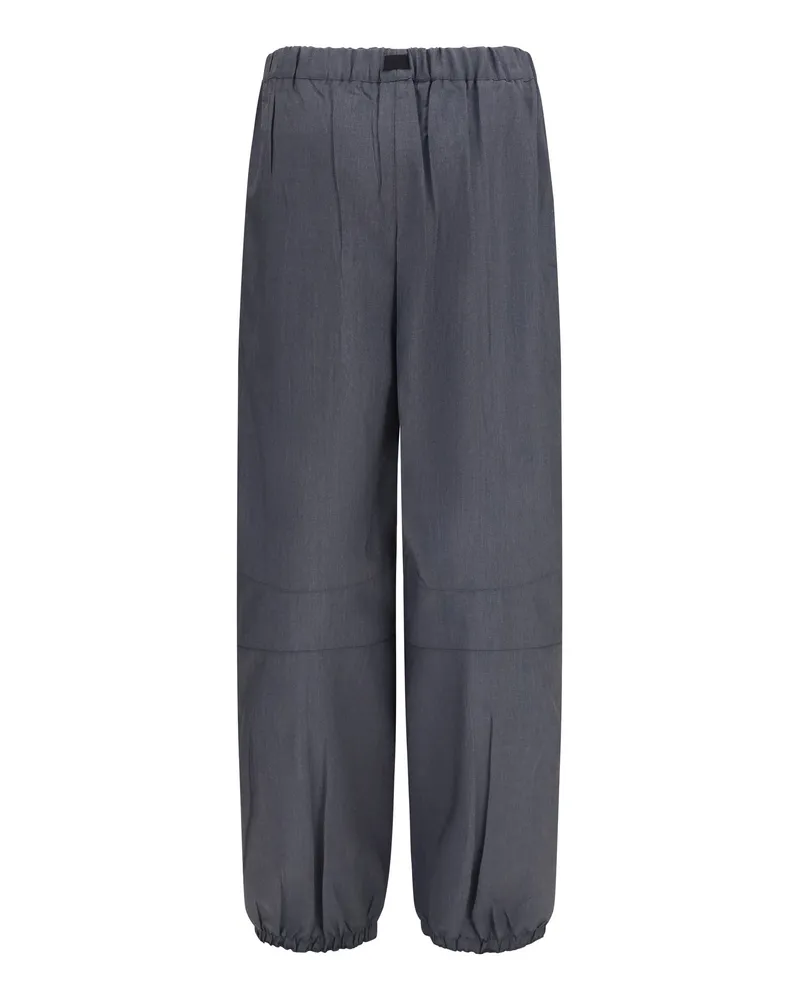 Prada Women's Wool And Mohair Pants Slate Grey Merino (ovis Aries) Trousers Gray