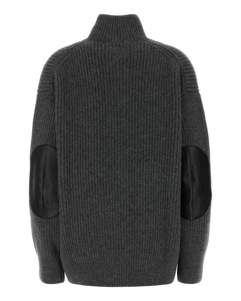 Prada Women's Dark Grey Cashmere Oversize Cardigan Ardesia Ws-Bufalo Maglieria Gray