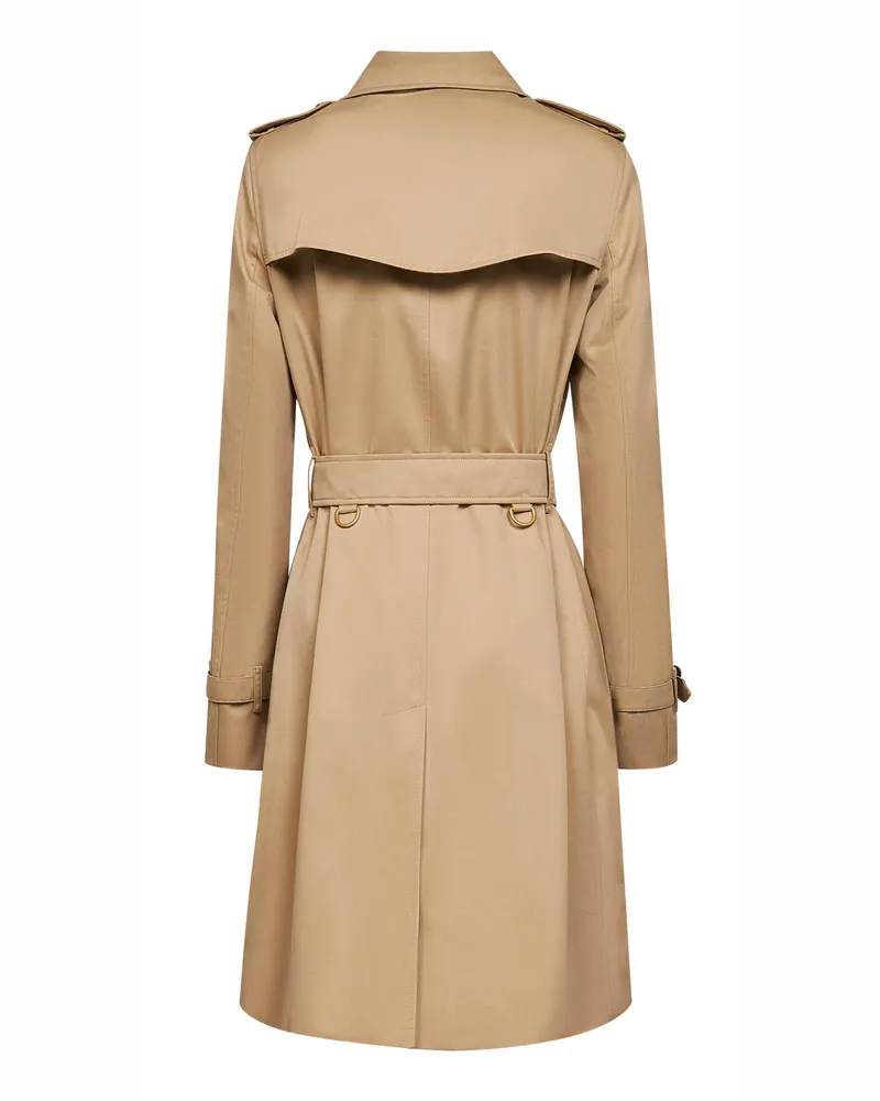 Burberry Women's Honey Beige Heritage Kensington Medium Trench Coat Cotton & Raincoats Beige