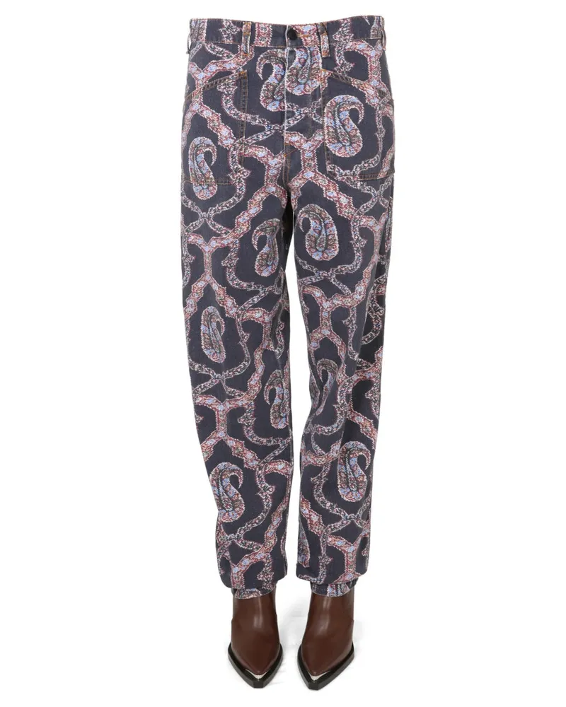 Etro Paisley Denim Jeans — Multicolor Multicolor