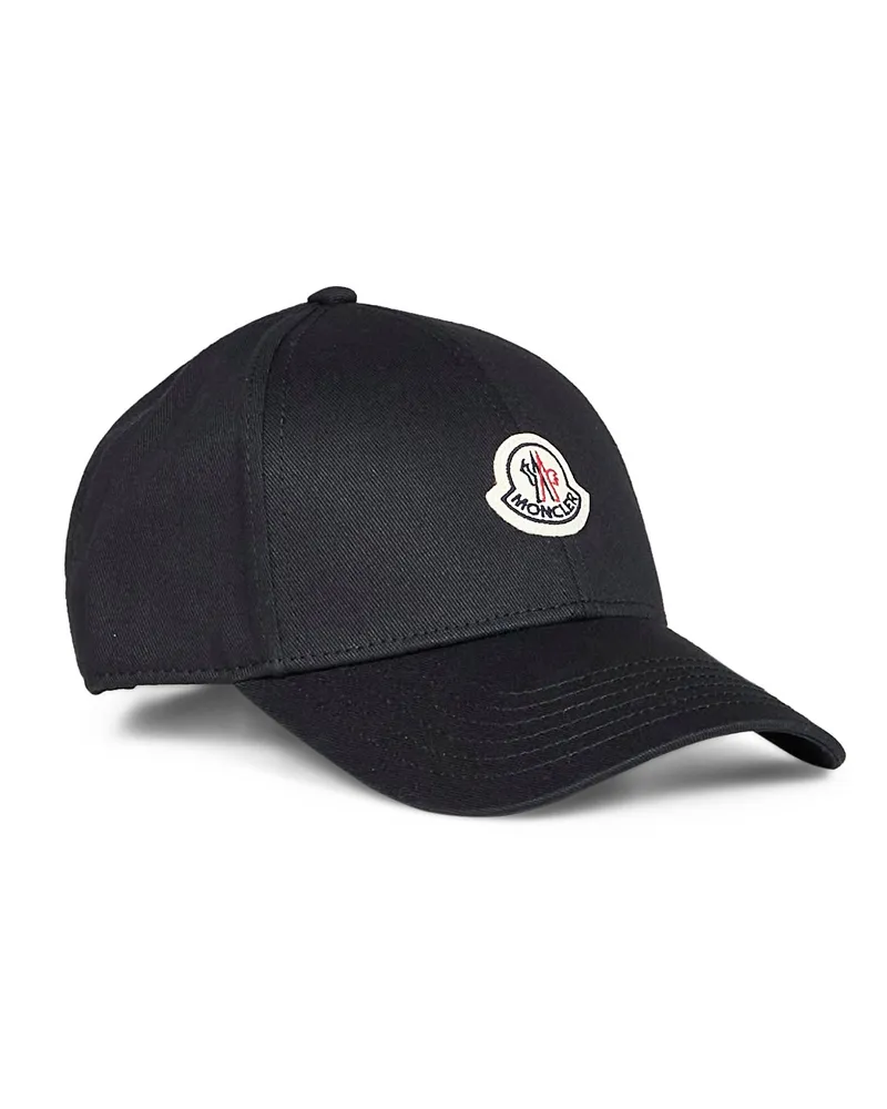 Moncler Men's Baseball Cap Cotton Gabardine Black Hat Black