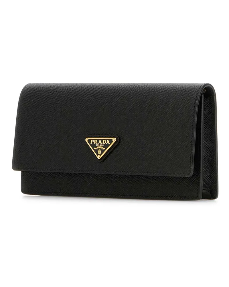 Prada Women's Black Leather Clutch Nero Vitello Beauty Case Accessory Black