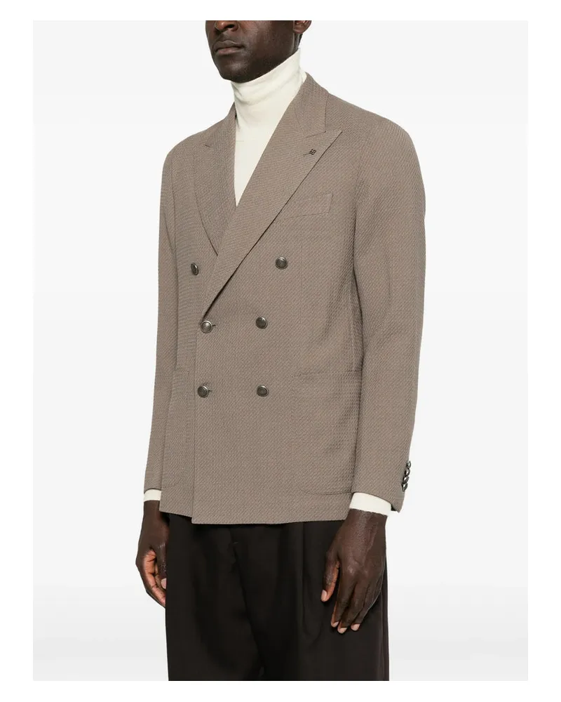 Tagliatore Double-Breasted Tailored Blazer — Gray Gray
