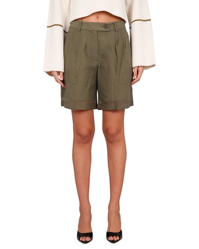 Helmut Lang Transparent Cupro Shorts — Green Green