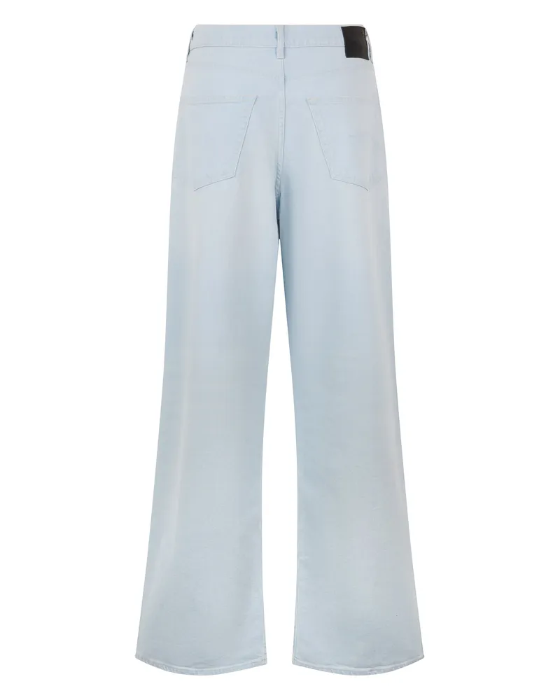 R13 Women's Loose-Fit Cotton Jeans Light Blue Wide-Leg Blue
