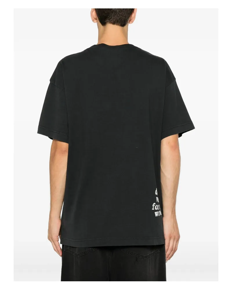 Palm Angels Graphic Print Cotton T-Shirt — Black Black