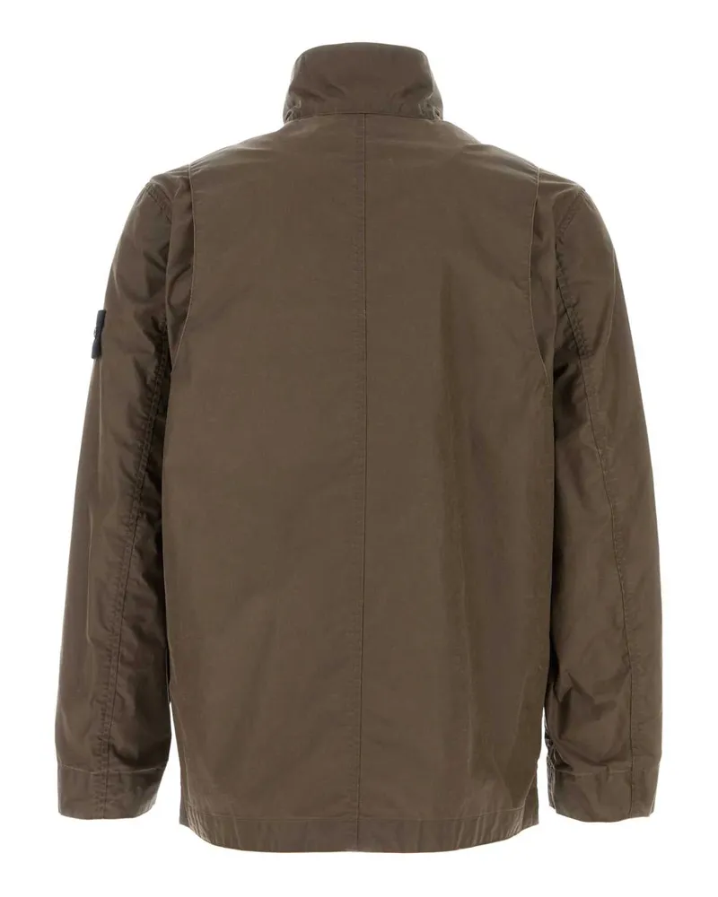 Stone Island Men's Mud Polyester Blend Jacket Umber Exterior: Cotton Giubbini Brown
