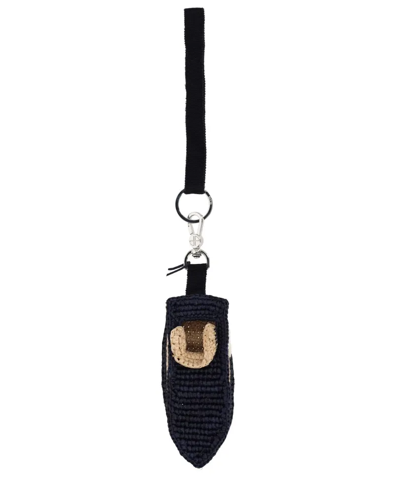 Patou Women's Bag Charm Boat Blue Raffia Accessories Blue