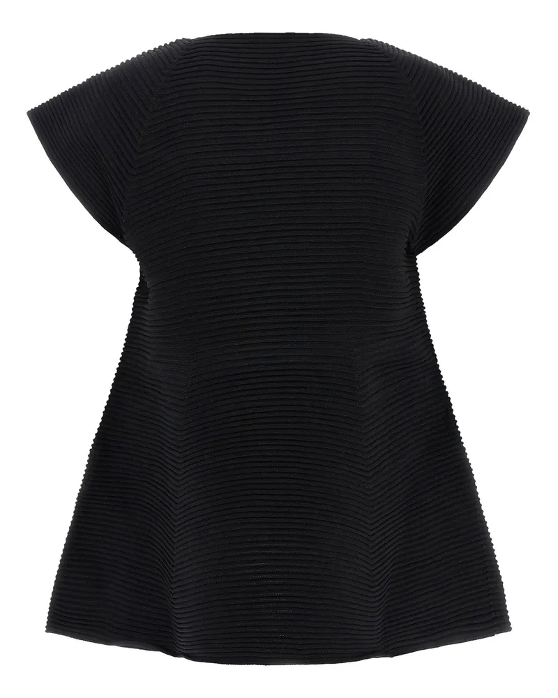 Issey Miyake Corrugated Knit Dress — Black Black
