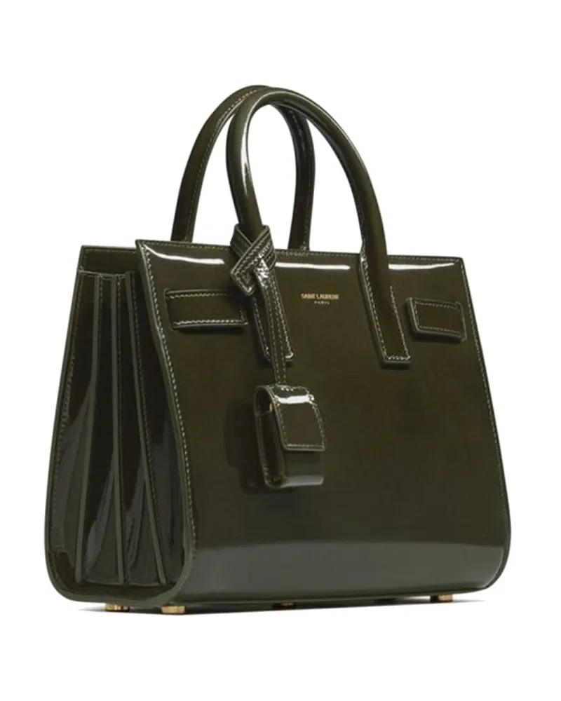 Saint Laurent Women's Sac De Jour Nano Bag Green Calfskin Handbags Hand Green