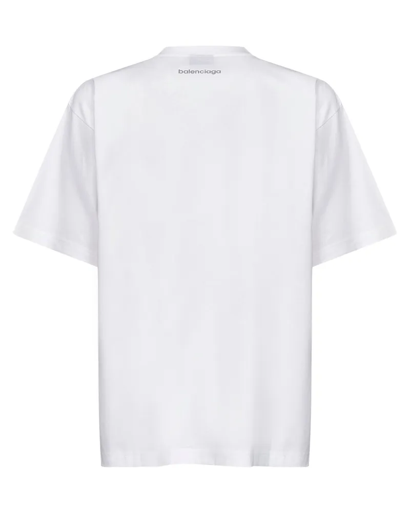 Balenciaga Men's T-Shirt Medium-Fit White T-Shirts And Polos White