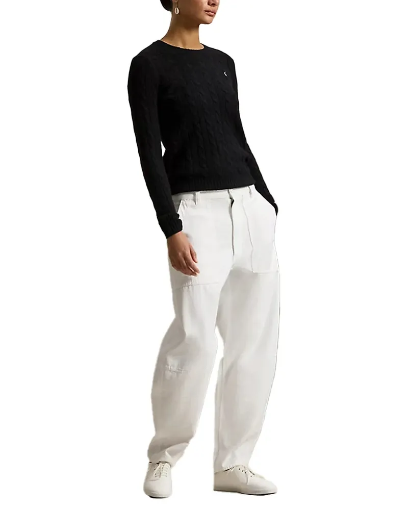 Ralph Lauren Wool-Cashmere Crewneck Sweater — Black Black