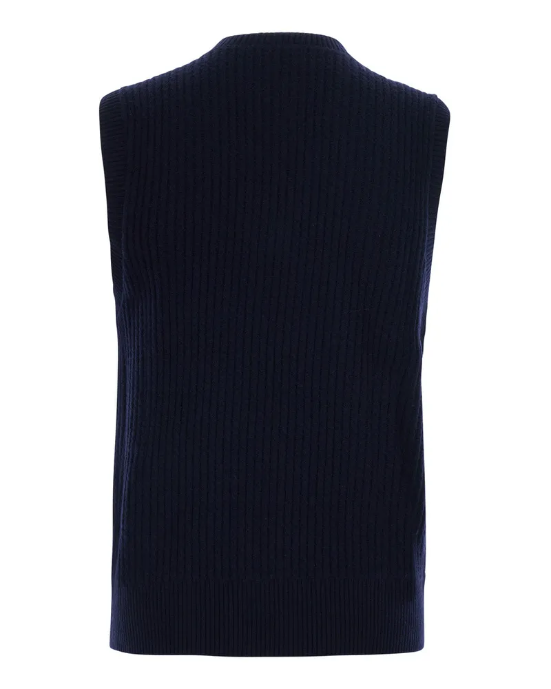 Emporio Armani Men's V-Neck Blazer Blue Wool-Cashmere Blazers Jacket Navy