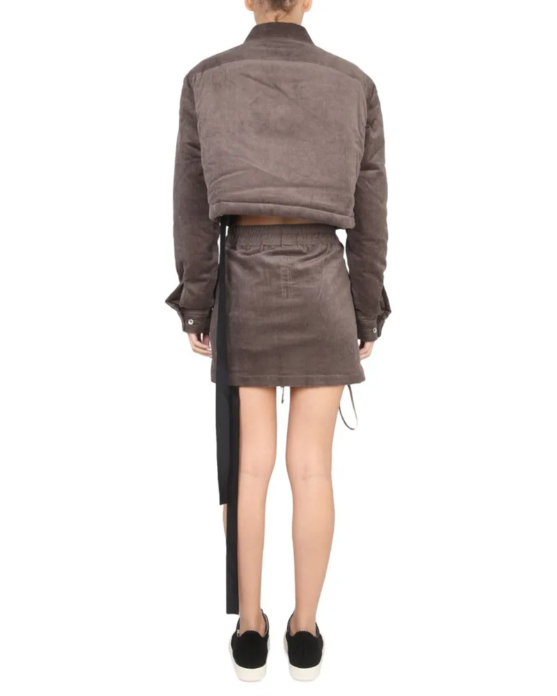 DRKSHDW by Rick Owens Cropped Classic Collar Jacket — Gray Gray