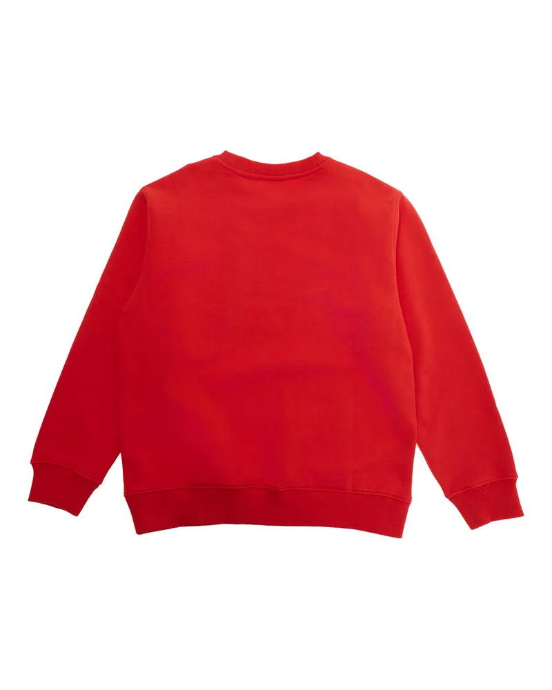 OFF-WHITE Boys' Sweatshirt Big Bookish Double Crewneck Red Cotton Hoods & Sweatshirts Red