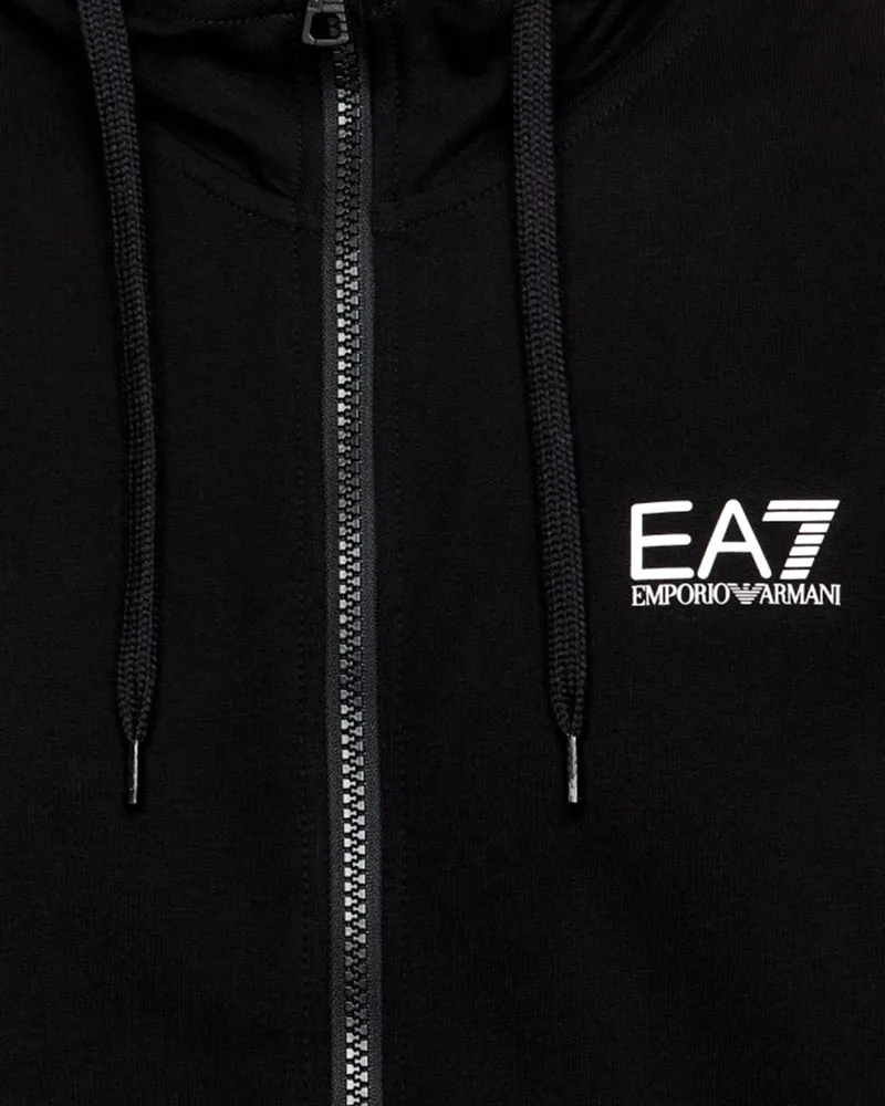 EA7 Men's Sweatshirt Small Core Identity Black Cotton Sweatshirts Sweater Black