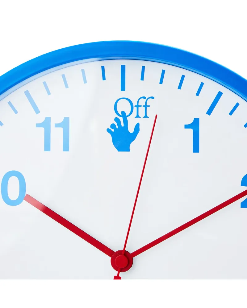 OFF-WHITE Men's Hand Off Logo Quartz Wall Clock Blue Accessories > Jewelry Blue