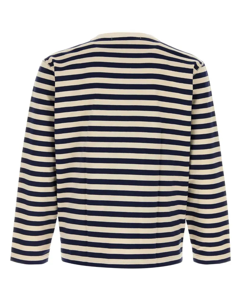 Junya Watanabe Striped Cotton T-Shirt — Navy Navy