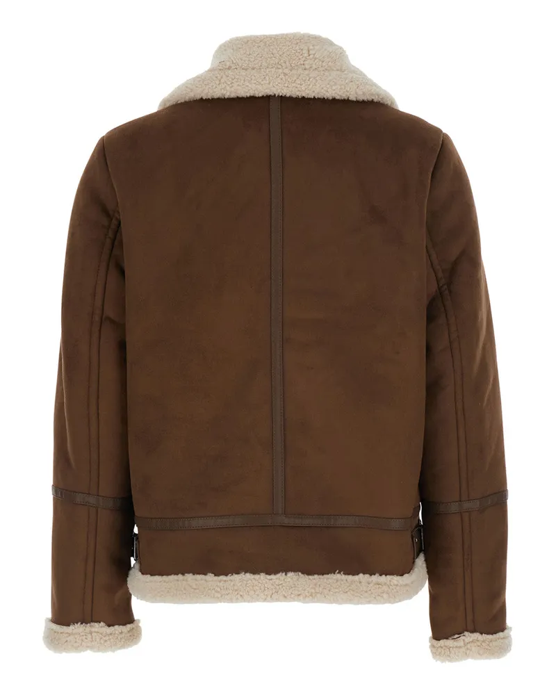 Ralph Lauren Shearling-Lined Suede Jacket — Brown Brown