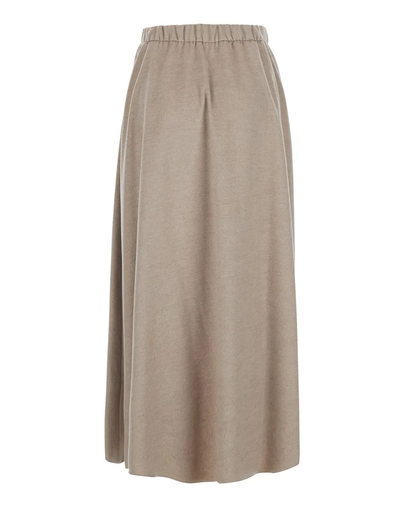 Herno Melange Tech Fabric Skirt — Beige Beige