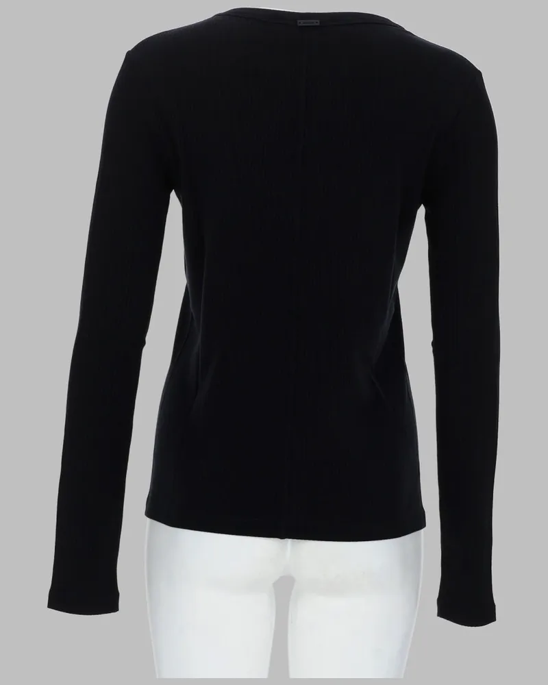 Max Mara Lyocell Jersey Long-Sleeve T-Shirt — Black Black