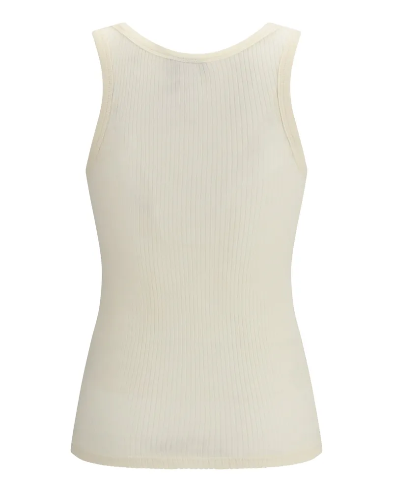 forte_forte Women's Ribbed Wool Top Avorio Beige