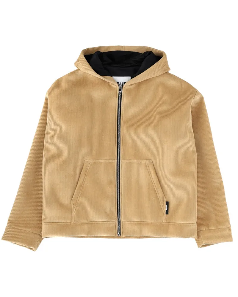MSGM Velvet Cotton Jacket — Beige Beige