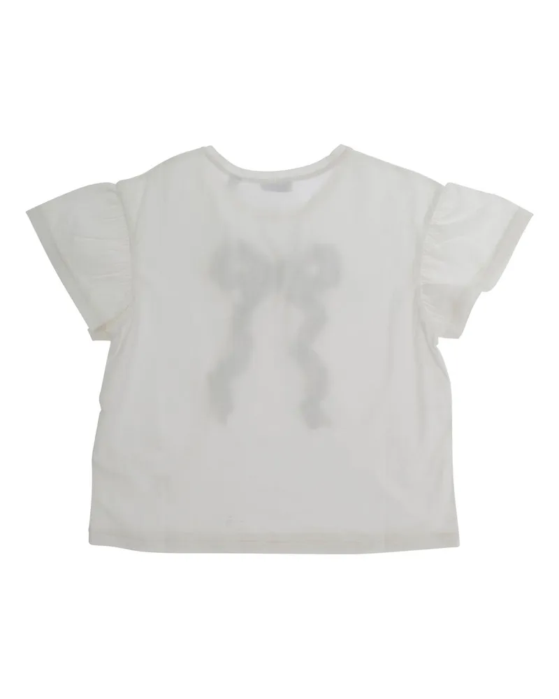 Burberry Girls' T-Shirt With Bow White Cotton T-Shirts And Polos White
