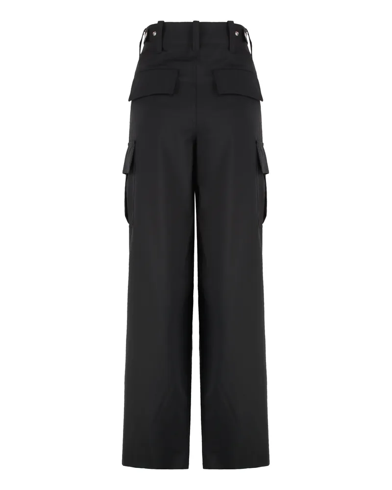 Bottega Veneta Women's Wool Cargo Trousers Black Straight Black
