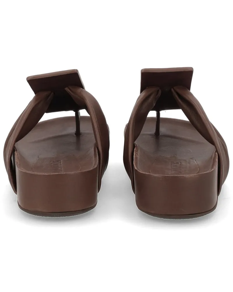 Uma Wang Leather Thong Sandals — Brown Brown