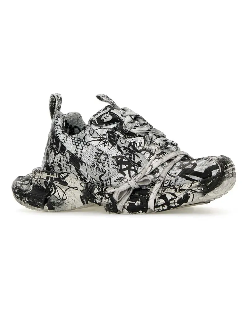 Balenciaga Women's Printed Mesh And Rubber 3xl Sneakers Whiteblack White