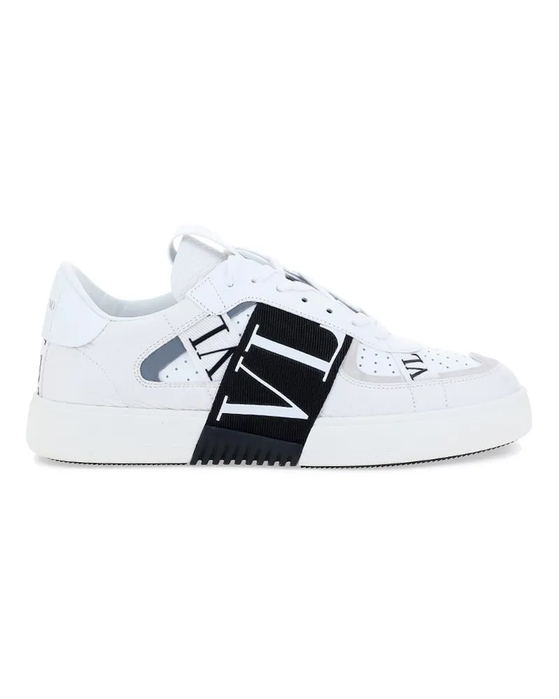 Valentino Garavani Men's Low-Top Calfskin Sneakers White-Black-Ice Upper: Calf Leather Trainers White/black/ice White