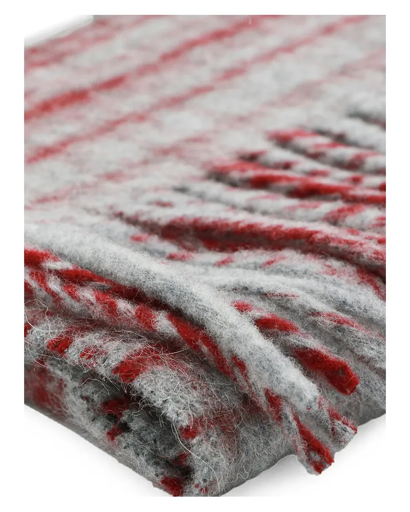 Marni Virgin Wool Check Scarf — Red Red