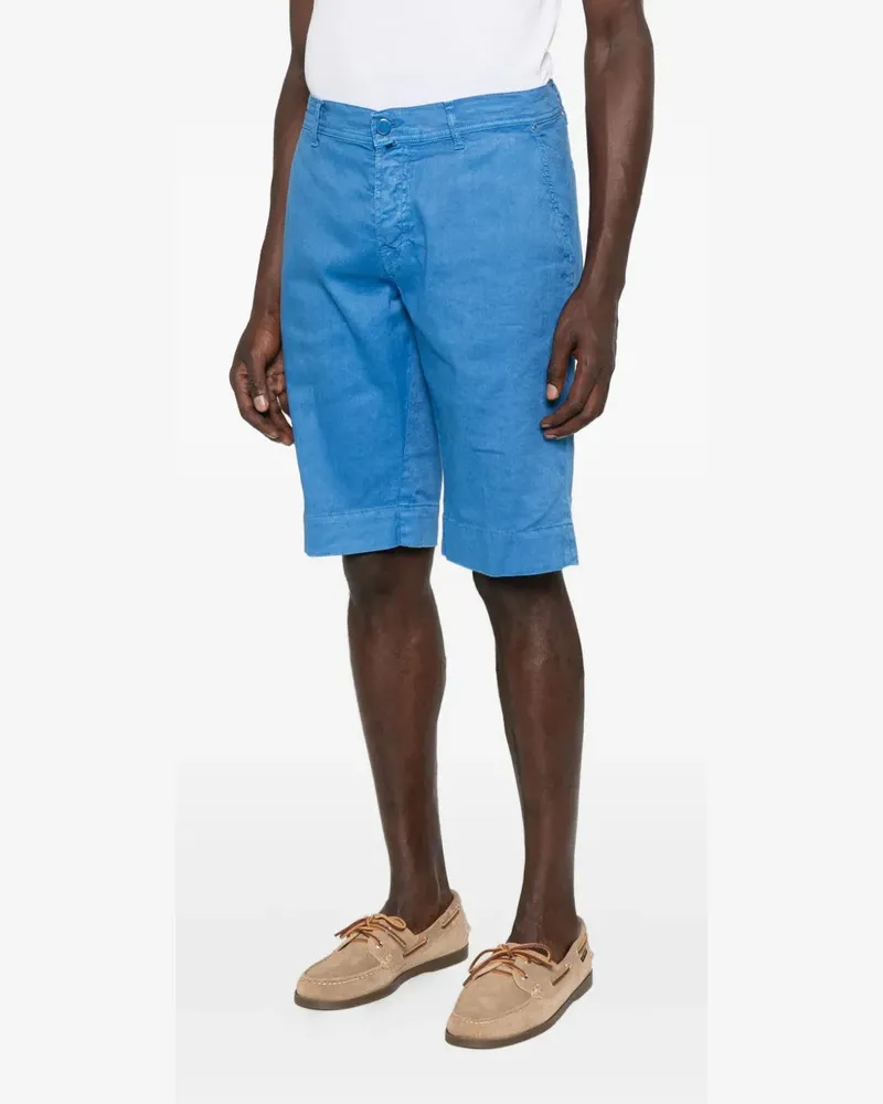 Kiton Men's Cuffed-Hem Shorts Ss25 M Blue