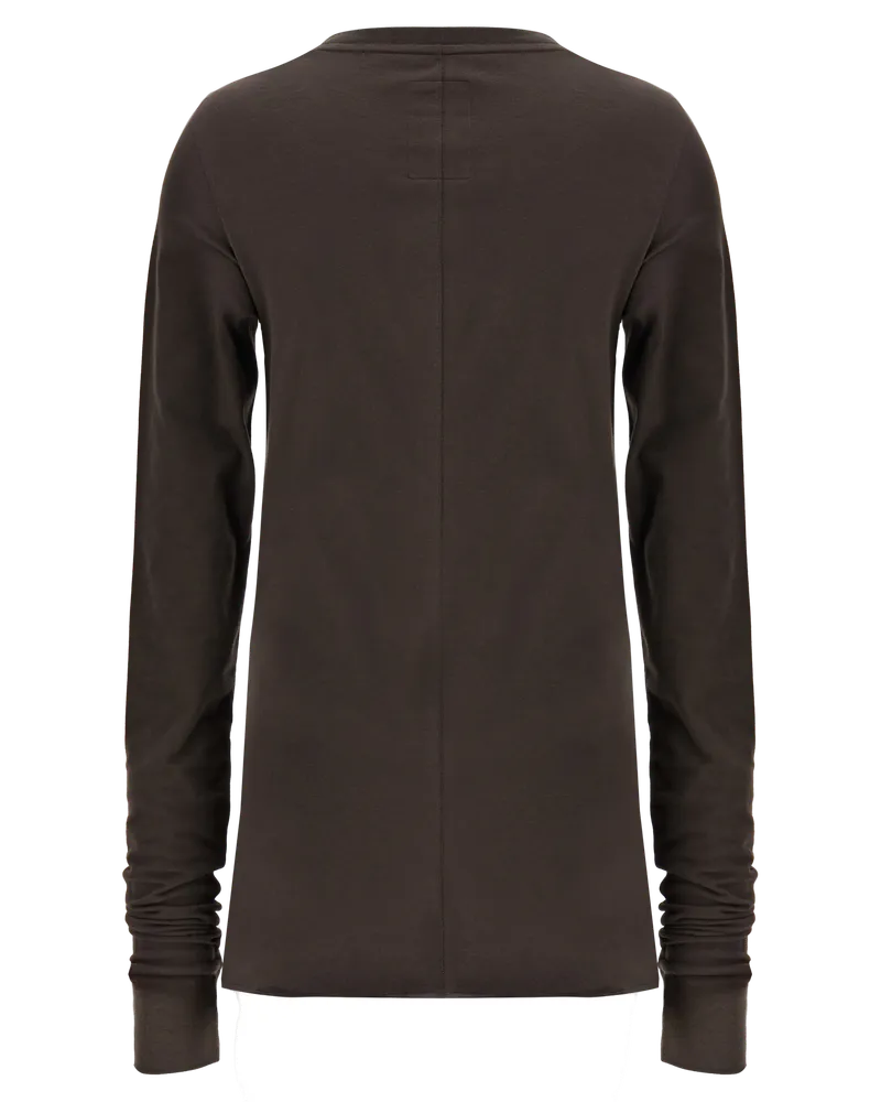 Rick Owens Stretch Cotton Crewneck T-Shirt — Brown Brown