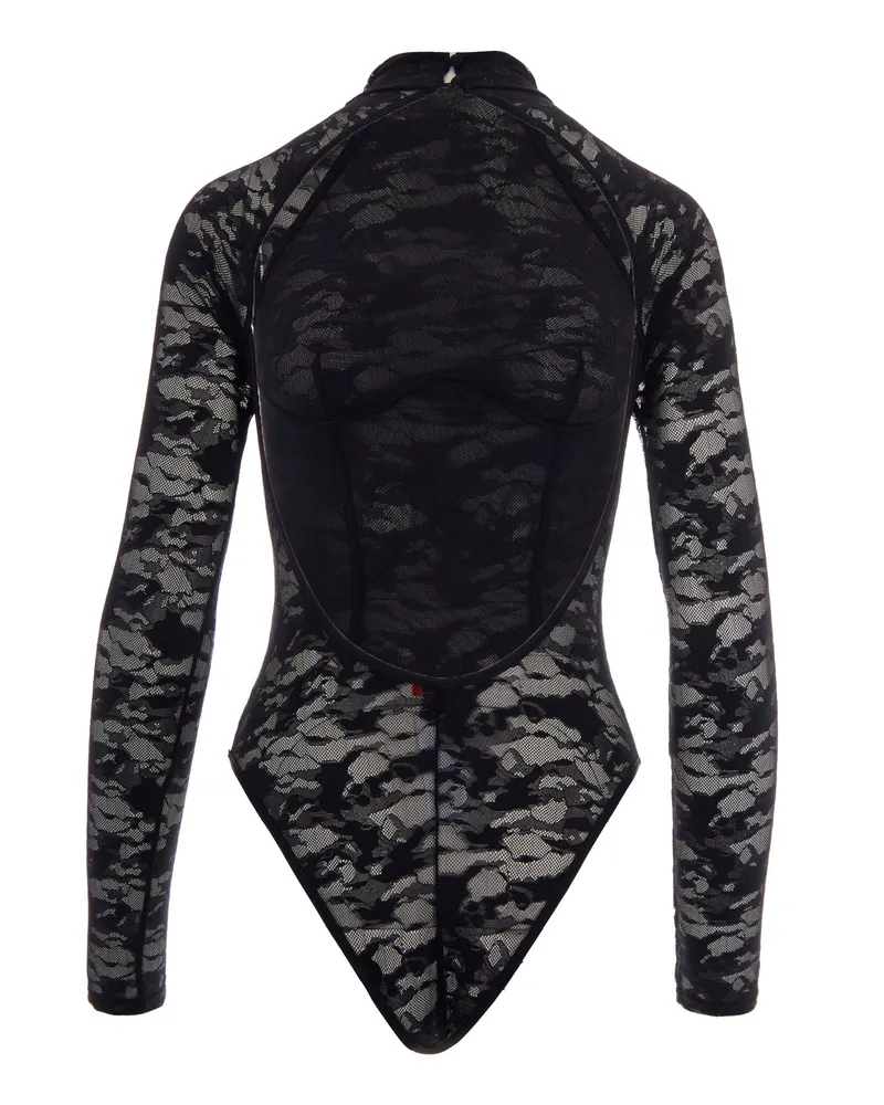 Diesel Women's Bodysuit Vivian Utlt Ebony Polyamide Tops Top Black