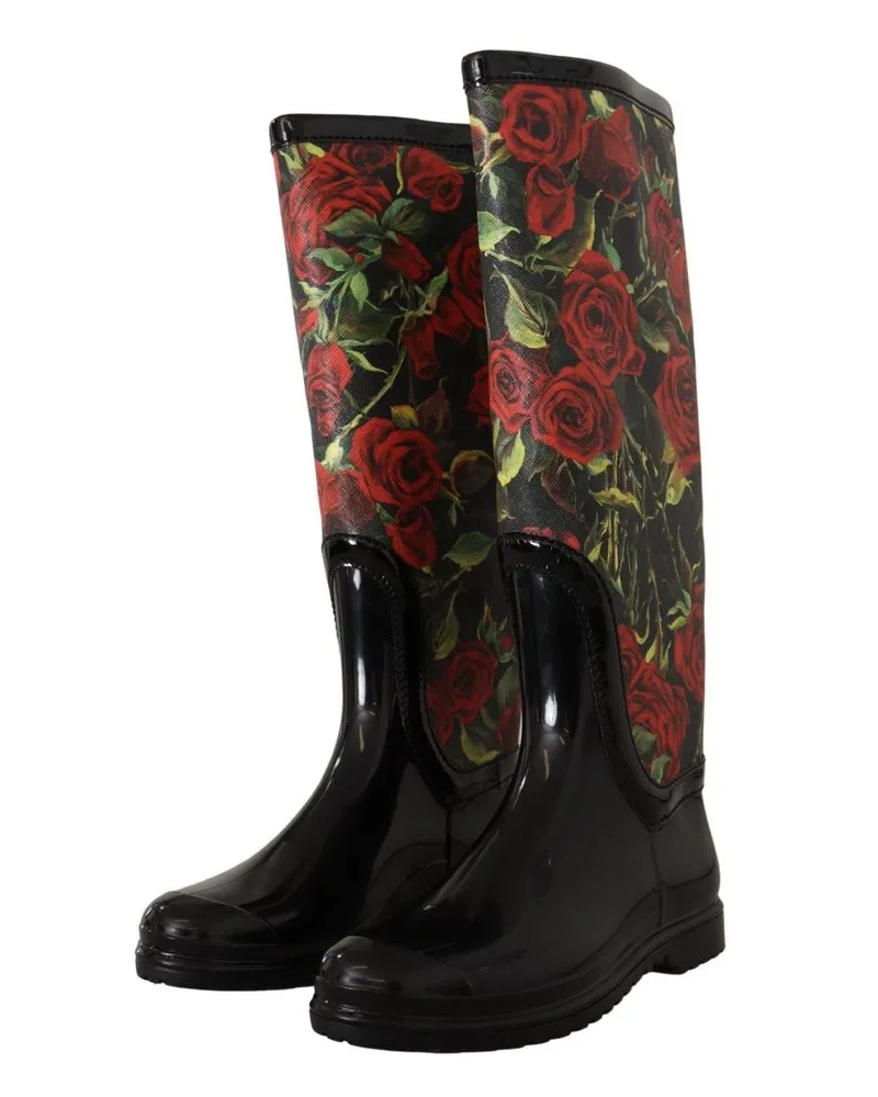 Dolce & Gabbana Women's Black Polyvinyl Rain Boots Black