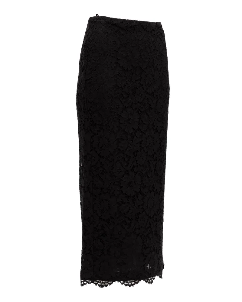 Valentino Garavani Women Black Lace Skirt Black
