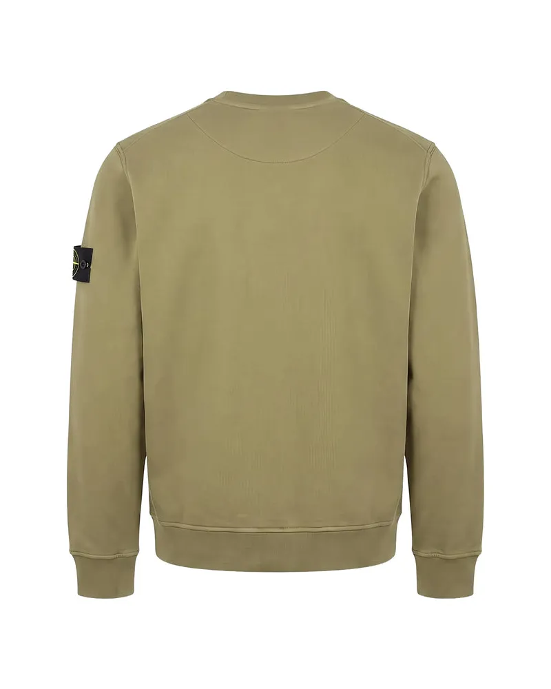 Stone Island Organic Cotton Crew Neck Sweatshirt — Green Green