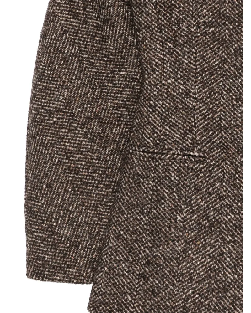 Bazar Deluxe Herringbone Wool Blazer — Brown Brown